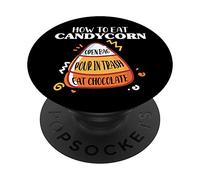 How To Eat Candy Corn - Halloween - National Candy Corn Day PopSockets Grip and Stand for Phones and Tablets