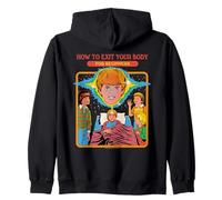 How to Exit Your Body Sarcastic Retro Funny Adult Humor Zip Hoodie