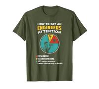 How to Get an Engineers Attention T-Shirt, Men, Olive Green, X-Large