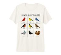 How to Identify A Bird Funny Birdwatching Cute Squirrel Joke Premium T-Shirt