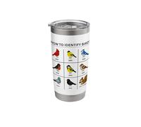 How to Identify A Bird Funny Birdwatching Cute Squirrel Joke Stainless Steel Insulated Tumbler