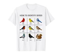 How to Identify A Bird Funny Birdwatching Cute Squirrel Joke T-Shirt