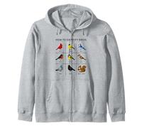 How To Identify A Bird Funny Birdwatching Cute Squirrel Joke Zip Hoodie