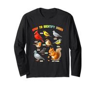 How To Identify Birds Squirrel Birdwatcher Birder Zookeeper Long Sleeve T-Shirt