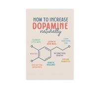 How To Increase Dopamine Naturally Wall Art, Therapy Office Decor, Mental Health Poster Canvas Poster Wall Art Decor Print Picture Paintings for Living Room Bedroom Decoration 20x30inch(50x75cm)