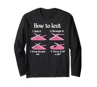 How To Knit 1- Stab It 2- Strangle It 3- Scoop The Guts Out Long Sleeve T-Shirt