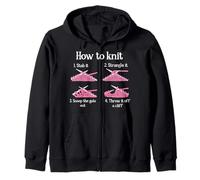 How To Knit 1- Stab It 2- Strangle It 3- Scoop The Guts Out Zip Hoodie