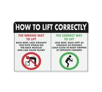 How To Lift Correctly Sign 12 X 8 Inches Aluminum Sign Reflective - Uv Protected, Waterproof, Weatherproof And Fade Resistant - 4Pre-Drilled Holes