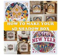 HOW TO MAKE YOUR 3D SHADOW BOX: Ready-to-Cut 8x8 Templates - Create Stunning Christmas & New Year Decor with No Printer Needed.