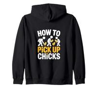 How To Pick Up Chicks Funny Chicken Pun Zip Hoodie
