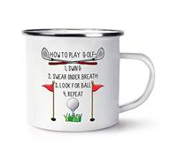 How to Play Golf Retro Enamel Mug Cup