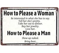 How To Please A Woman And A Man Funny Garage Sign Aluminum Sign 5.5x8 Inch Rustic Metal Wall Decor Home Garage Office Bar Cafe Pub Man Cave