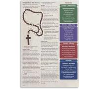 How To Pray The Rosary Poster Christian Catholic Prayer Metal Tin Sign Wall Art Decor for Coffee Bar Cafe Restaurant Kitchen Bakery Shop Vintage Aluminum Plaque 8x12 inch