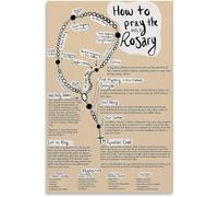 How To Pray The Rosary Poster Christian Catholic Prayer Metal Tin Sign Wall Decor for Home Kitchen Bathroom Bedroom Garage Bar Cafe Office Retro Vintage Aluminum Decorative Plaque 8x12 inch