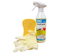 How to Remove Black Mould from Tiles, Grout and Bathrooms. Homecare Essentials Black Mould Removal Kit includes HG Mould Spray (1)