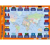 How To Say Welcome - World Map Poster/Wall Chart for Schools/Colleges - 60 x 40 cm