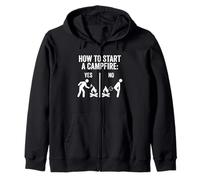How To Start A Campfire - Funny Camp Novelty Camper Camping Zip Hoodie