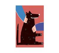 How to Stroke A DogCanvas Poster Wall Art Decor Print Picture Paintings for Living Room Bedroom Decoration08x12inch(20x30cm)