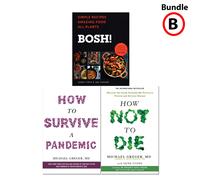 How to Survive a Pandemic book Set How Not To Die, XX Brain, BOSH vegan recipes