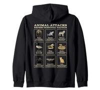 How to Survive Animal Attacks - Funny Cartoon Safety Guide Zip Hoodie