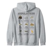 How to Survive Animal Attacks - Funny Cartoon Safety Guide Zip Hoodie