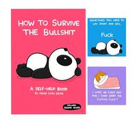 ‘How To Survive The Bullsh!t’ Book, Dark Humor Meets Cute Art, Offensively Cute Motivational Parody Book, 40+ Pages of Brutally Honest for Adults Who Hate Toxic Positivity (Pink)