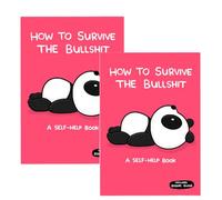 ‘How To Survive The Bullsh!t’ Book, Dark Humor Meets Cute Art, Offensively Cute Motivational Parody Book, 40+ Pages of Brutally Honest for Adults Who Hate Toxic Positivity (2pcs)