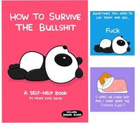 How To Survive The Bullsh! t' Book, Offensively Cute Motivational Parody Book for Adults, 40+ Pages of Dark Humor Self Help Gift Women Men Home Travel Library (Blue)