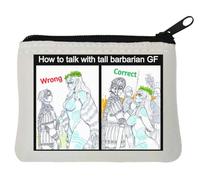 How to Talk to Your Barbarian Girlfriend Rome Legion Empire Meme Neoprene Coin Purse Pouch 10x11cm White