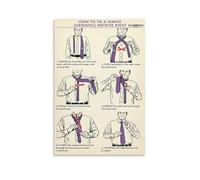 How to Tie A Full Windsor Knot Poster Multiple Bow Tie Styles (1) Poster For Bedroom Kitchen Bathroom Living Room Office Decor 12x18inch(30x45cm) Unframe-style