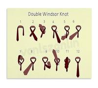 How To Tie A Tie Guide Poster Canvas Wall Art Mens Professional Attire Step Tutorial Necktie Knots Wedding Gift for Groomsmen(Framed,12x18inch(30x45cm))