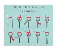 How To Tie A Tie Tutorial Poster Canvas Wall Art Mens Formal Necktie Step by Step Guide Gift for Men Wedding(Unframed,08x12inch(20x30cm))