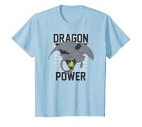 How to Train Your Dragon 3 Dragon Power T-Shirt, Youth, Baby Blue, Large