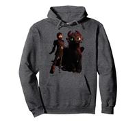How to Train Your Dragon 3 Hiccup and Toothless Pullover Hoodie, Adult Unisex, Dark Heather Grey, Large