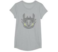 How to Train Your Dragon 3 Toothless T-Shirt, Girls, Heather Grey, Small
