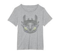 How to Train Your Dragon 3 Toothless T-Shirt, Women's Plus, Heather Grey, 1X