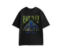 How To Train Your Dragon Night Fury Black Short Sleeve Graphic Tee | Ready to Fly Motivational Toothless T-Shirt | Unisex Adult Casual Wear | Movie Themed Apparel