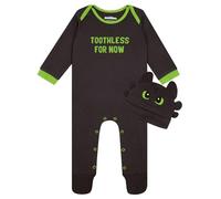 How To Train Your Dragon Baby Grow And Hat, Toothless Babygrow, Toothless Onesie, Baby Boys' Sleepsuits, Black 6-9 Months