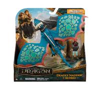 How To Train Your Dragon Deadly Nadder and Astrid Action Figures - 25cm Nadder, 7.5cm Astrid, Movable Limbs, Real Wings, Genuine Movie Styling