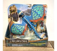 Dreamworks Dragons Deadly Nadder & Astrid Action Figures Viking Rider Duo | 13-Inch Nadder Dragon Toy, 3-Inch Astrid Viking Action Figure, Real Feel Wings, Pretend Play Gifts for Kids Ages 4+