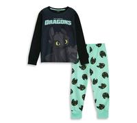 How To Train Your Dragon Kids Long Sleeve Long Leg Pyjama Set (Black) in Black | Size: 3-4 Years How To Train Your Dragon Black 3-4 Years