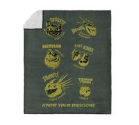 How to Train Your Dragon Know Your Dragons Silk Touch Sherpa Throw Blanket 50x60 inches