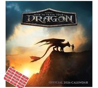 How To Train Your Dragon Movie Calendar 2026 Wall Calendar with FREE Organising Stickers Included