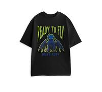 How To Train Your Dragon Night Fury Black Short Sleeve Graphic Tee | Ready to Fly Motivational Toothless T-Shirt | Unisex Adult Casual Wear | Movie Themed Apparel
