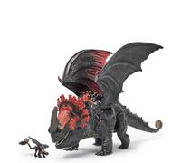 Dreamworks Dragons, How to Train Your Dragon, World of Berk: Red Death Chomping Rampage, 28-cm Toy Dragon with Exclusive Toothless Figurine for Ages 4 & up