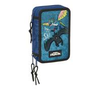 How to Train Your Dragon - School Pencil Case with 37 Tools Included, Children's Case, Children's Case, Ideal for Children from 5 to 14 Years, Comfortable and Versatile, Quality and Resistance, 12.5 x