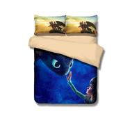 (How to Train Your Dragon, Single?3pcs?) Children Cartoons Cute Comfortable Single Bedding Quilt / Duvet Cover Set 3 Pcs