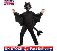 How to Train Your Dragon Toothless Deluxe Kids Costume S-L Fancy Dress Book Day。