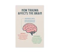 How Trauma Affects The Brain, Therapy Office Decor, Mental Health Print, Counselor, Psychiatrist Canvas Poster Wall Art Decor Print Picture Paintings for Living Room Bedroom Decoration 16x24inch(40x60