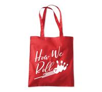 How We Roll Bowling Lanes Tote Shopping Bag 10 Litres Capacity 42 x 38cm